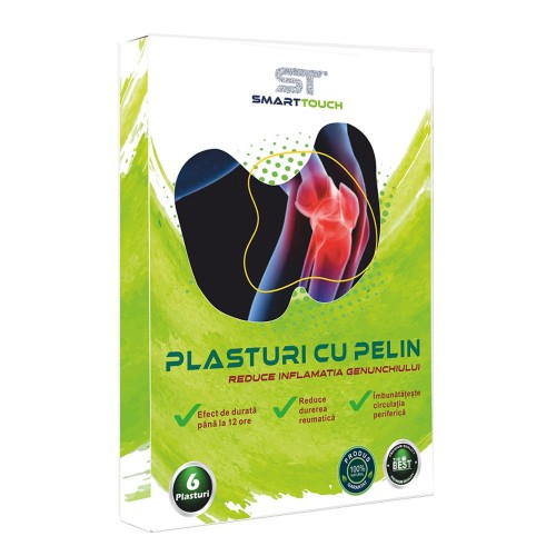 Plasturi cu Pelin pt Dureri de Genunchi, 6 buc, SmartTouch