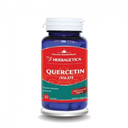 Quercetin cu Vitamina D3, 30 capsule, Herbagetica