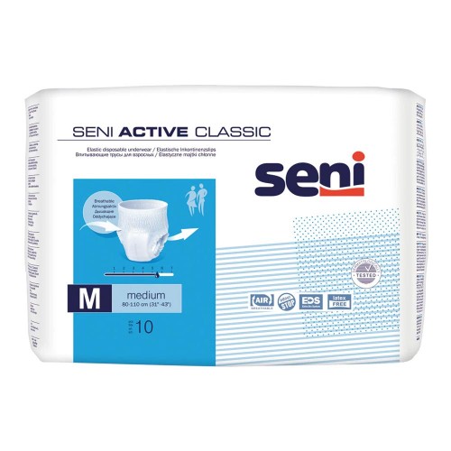 Chilot elastic absorbant Active Classic, Medium, 10 bucati, Seni