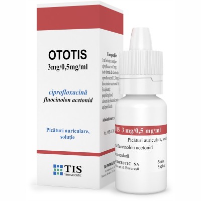 Ototis picaturi auriculare, solutie, 3 mg/ml + 0,5 mg/ml, 10 ml, Tis Farmaceutic
