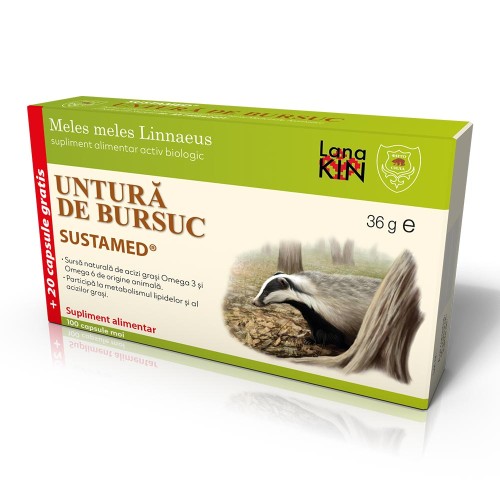 Untura de bursuc, 100+ 20 capsule, Sustamed