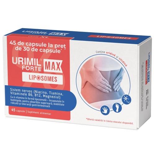 Pachet Urimil Forte Max Liposomes, 30 + 15 capsule, Naturpharma
