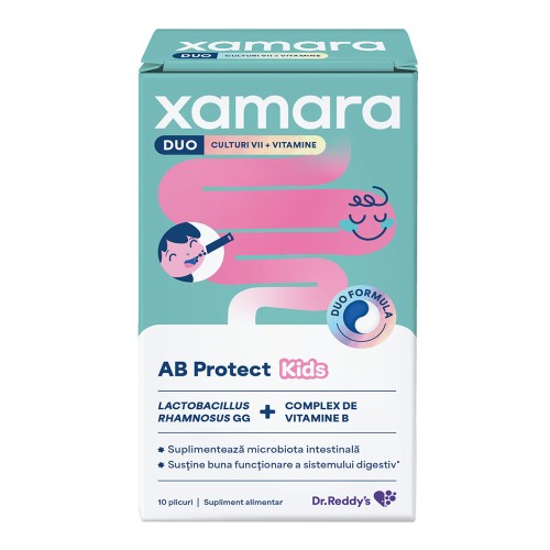 Xamara Duo AB Protect Kids Aroma Fructe de Padure, 10 plicuri orodispersabile, Dr Reddys