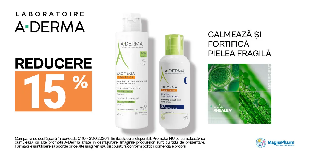 Ducray - Aderma Exomega - 15% reducere