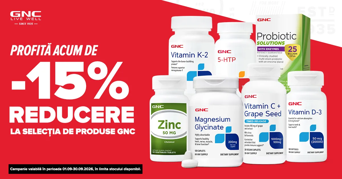 GNC - Septembrie - 15% reducere