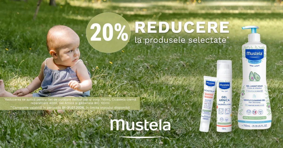 Mustela - 20% discount la produsele selectionate