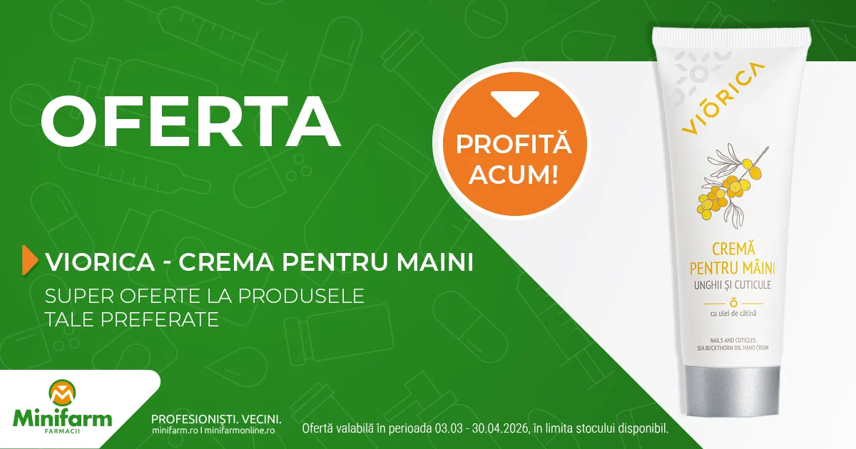 Viorica - Crema de Maini Unghii si Cuticule cu Ulei de Catina, 75ml - Oferta